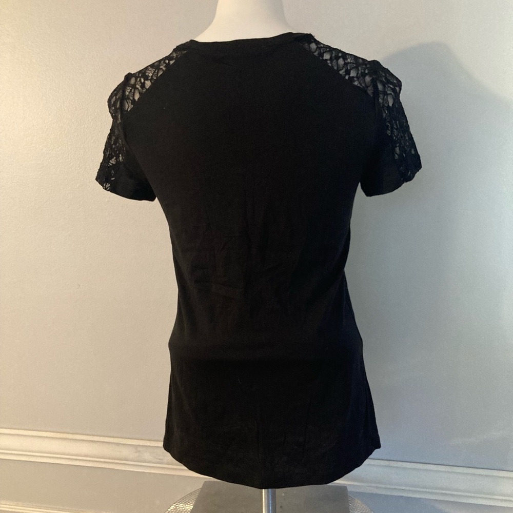 Maje Fatale Tee Shirt in Noir size 2 BNWT - Picture 3 of 6